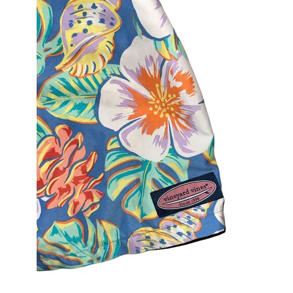 Nice boys Vineyard Vines Swim Trunks Colorful Floral Drawstring Pockets with Lin - Picture 2 of 4